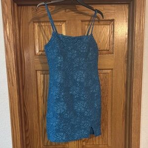 Blue Floral Sleeveless Dress